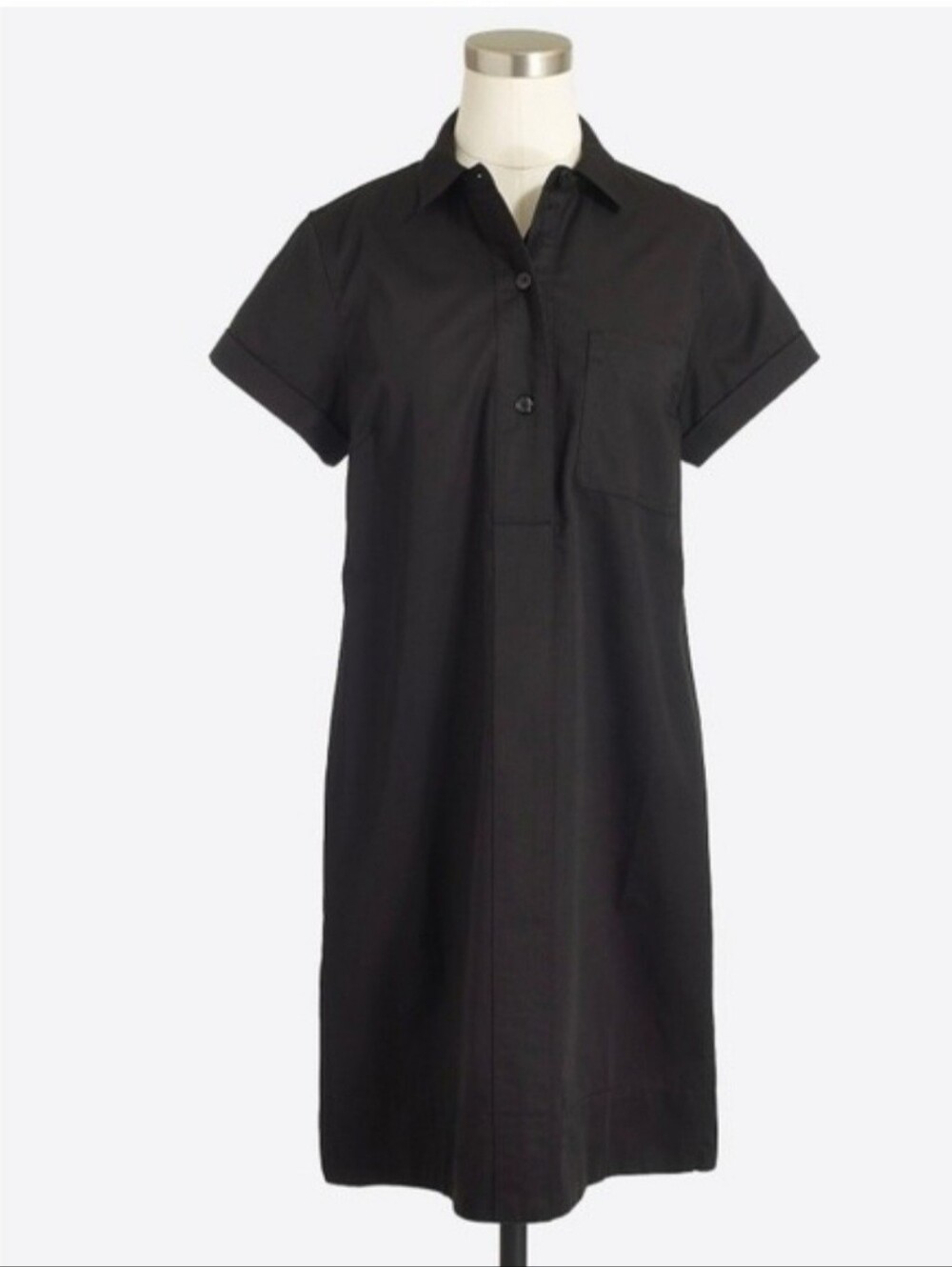 J. Crew Black Mini Shirt Dress